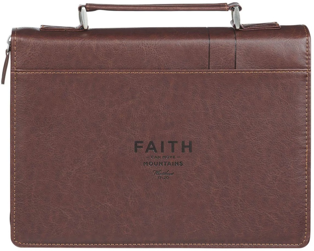 Bible Case Medium Faith Burnt Chestnut Brown 