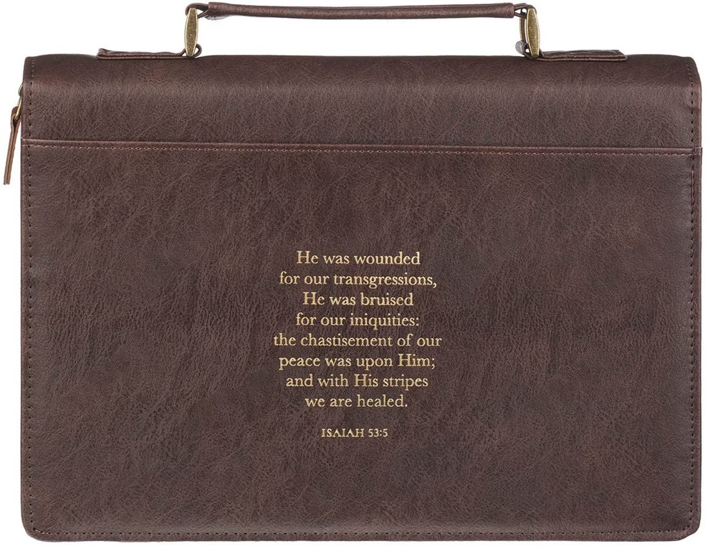 Bible Case Medium Crown of Thorns Brown Faux Leather