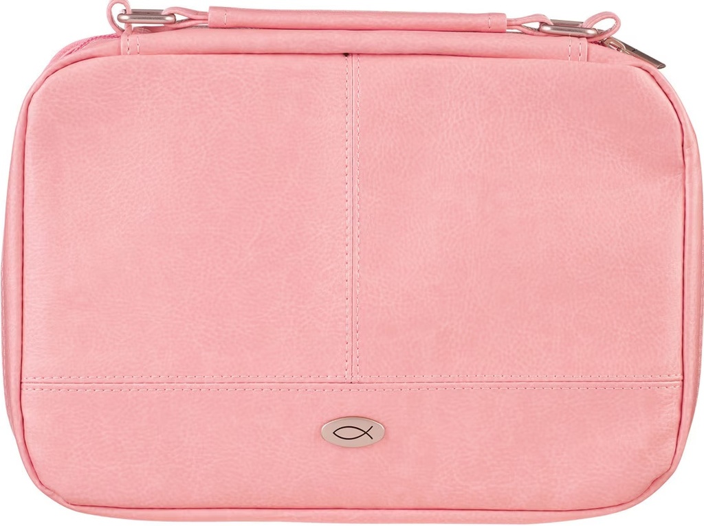 Bible Case Med Organiser Two-Fold Pink Faux Leather