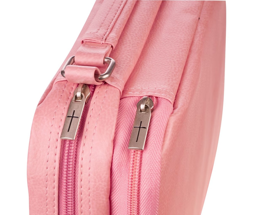Bible Case Med Organiser Two-Fold Pink Faux Leather