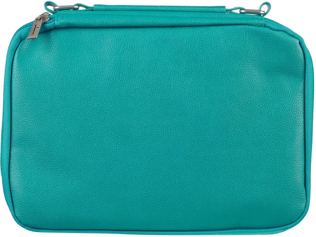 Bible Case Med Organiser Two-Fold Turquoise Faux Leather