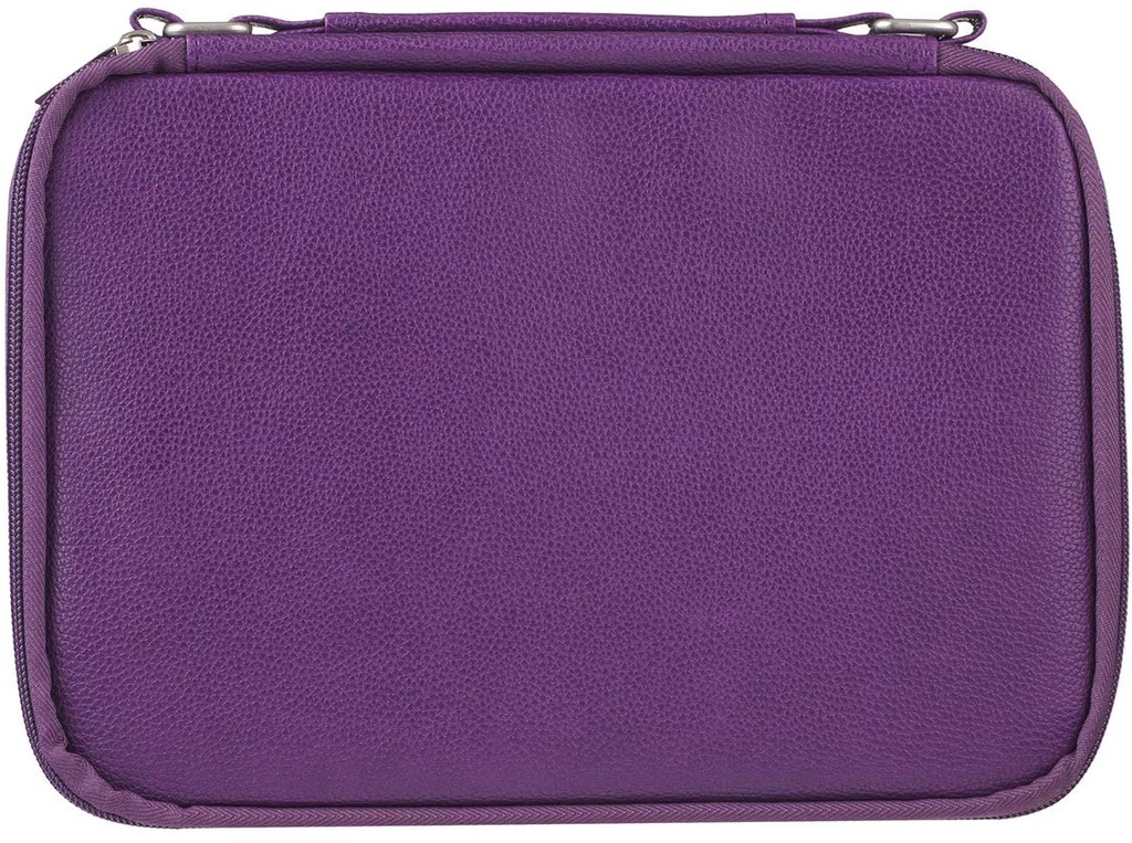 Bible Case Med Organiser Two-Fold Purple Faux Leather 
