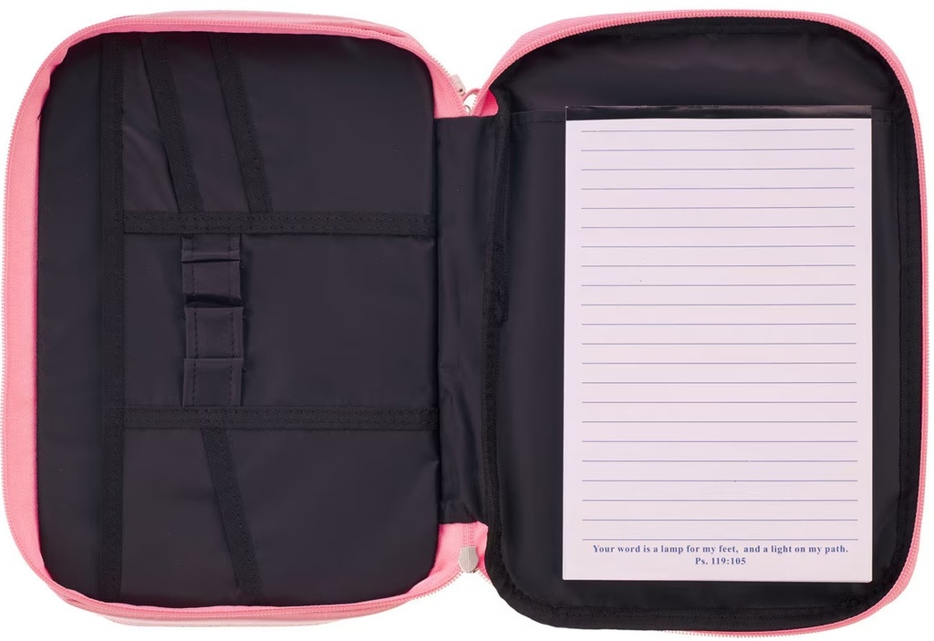 Bible Case XL Organiser Two-Fold Pink Faux Leather 