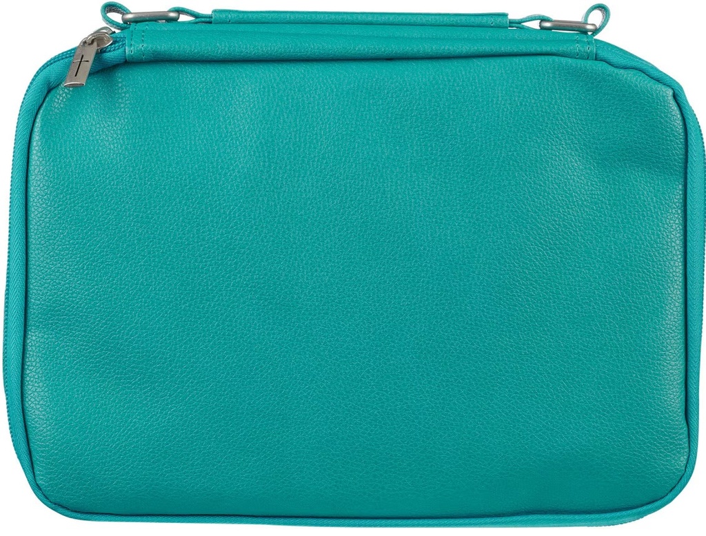 Bible Case XL Organiser Two-Fold Turquoise Faux Leather 