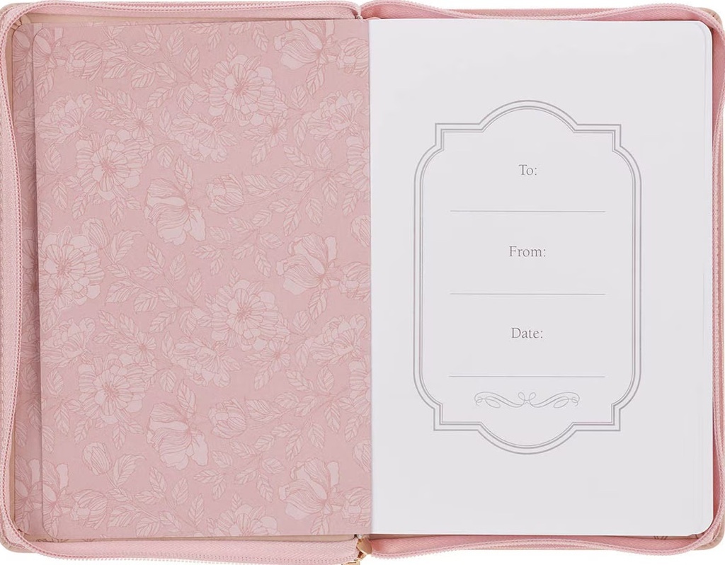 Journal Everything Beautiful Blush Floral Zip Faux Leather 