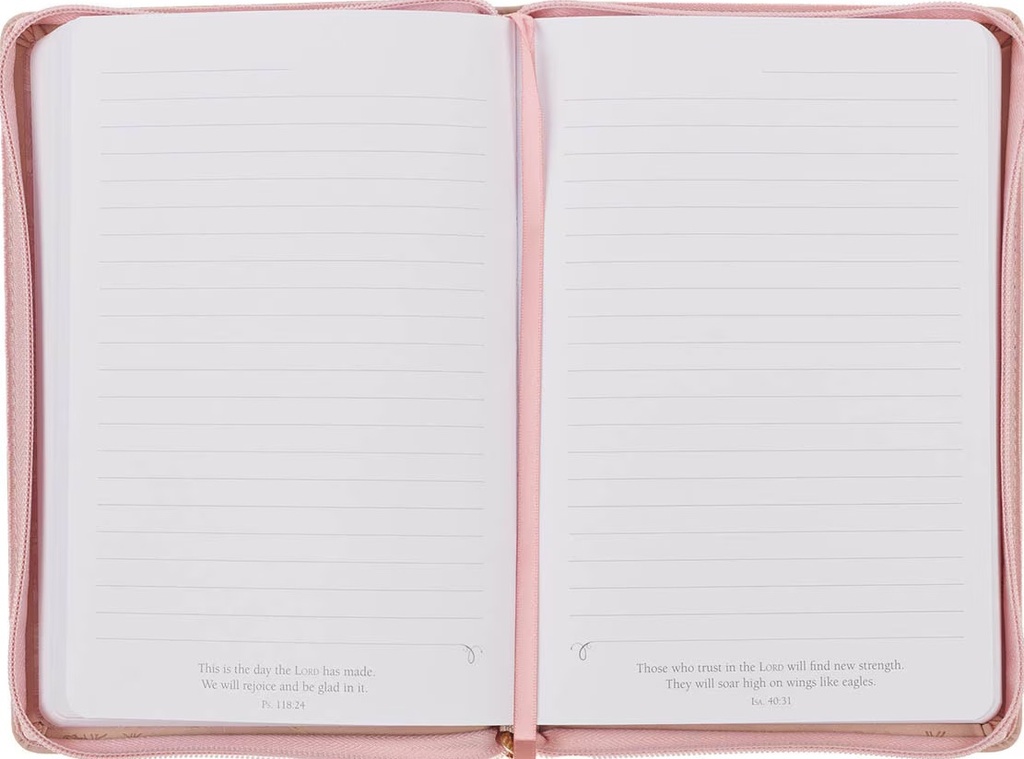 Journal Everything Beautiful Blush Floral Zip Faux Leather 