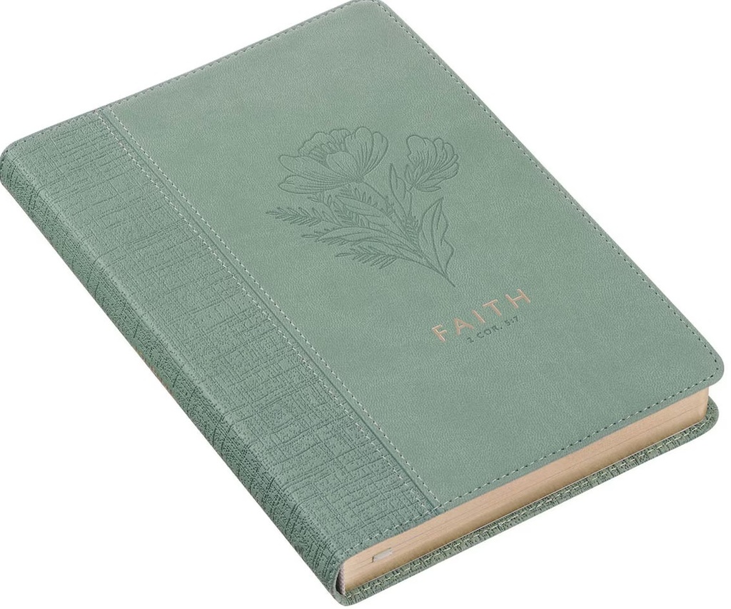 Journal Faith Teal Floral Faux Leather Classic