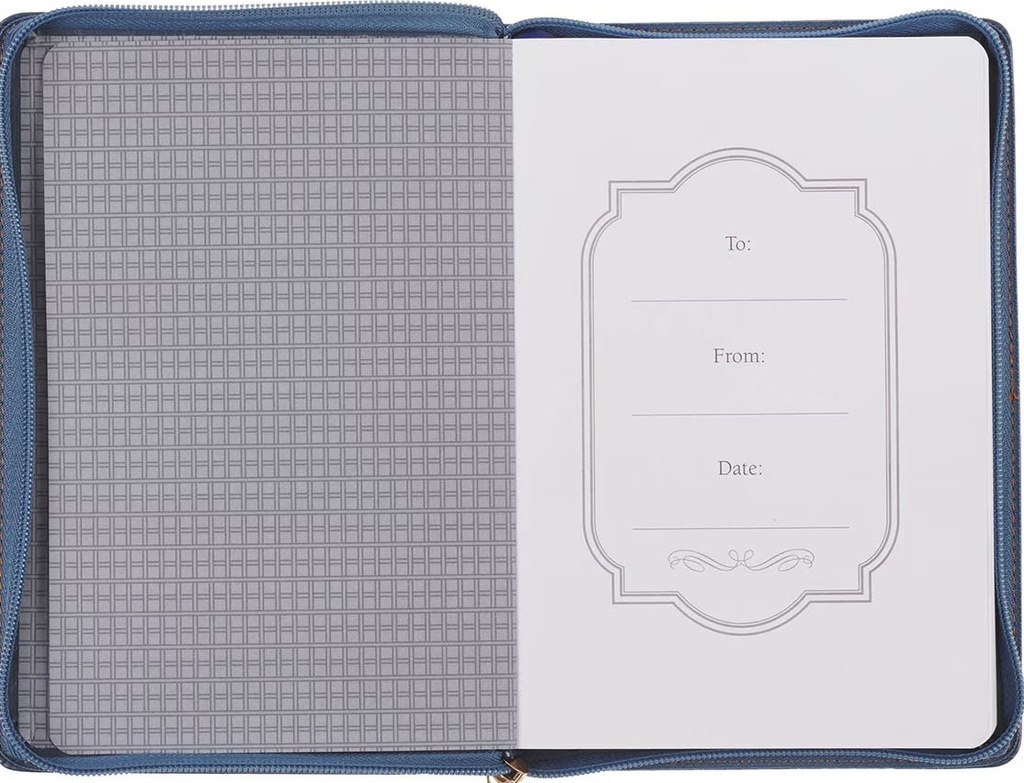 Journal The Plans Modern Blue Grid Classic Zip