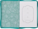 Journal Trust In The Lord Teal Floral Faux Leather Zip