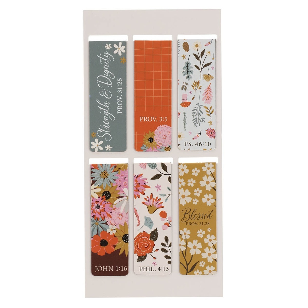 Magnetic Bookmark Set Multi FloralRooted In Grace