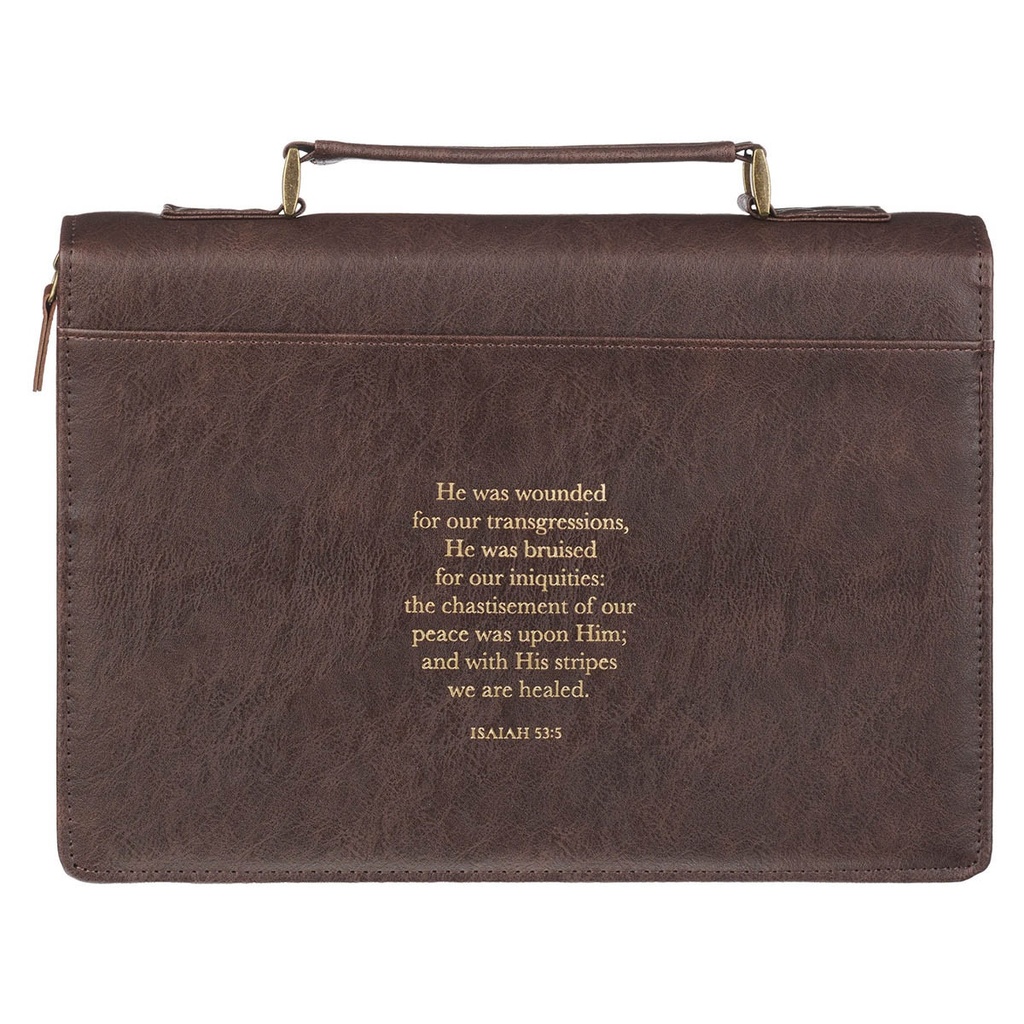 Bible Case XL Crown of Thorns Brown Faux Leather