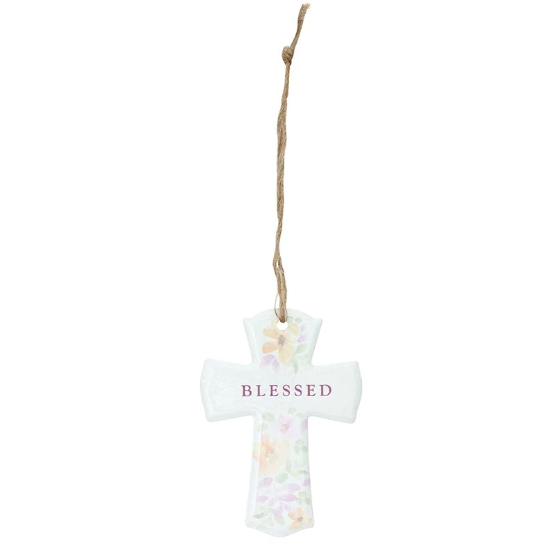 Ceramic Cross Blessed/Cherished/Beloved/Graceful Assorted Single