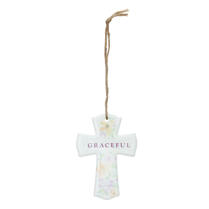 Ceramic Cross Blessed/Cherished/Beloved/Graceful Assorted Single