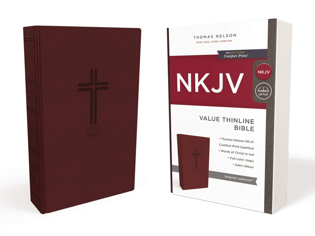 NKJV Value Thinline Bible Standard Print Burgundy I/L