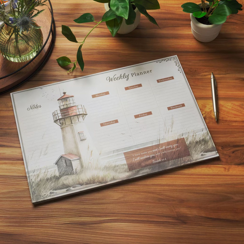 Weekly Planner Undated Lighthouse I Will Carry You (01/25)