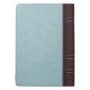 Journal Blessed Lk 1:45 Luxleather Brwn/Teal w/Zip