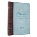 Journal Blessed Lk 1:45 Luxleather Brwn/Teal w/Zip