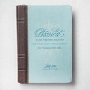 Journal Blessed Lk 1:45 Luxleather Brwn/Teal w/Zip