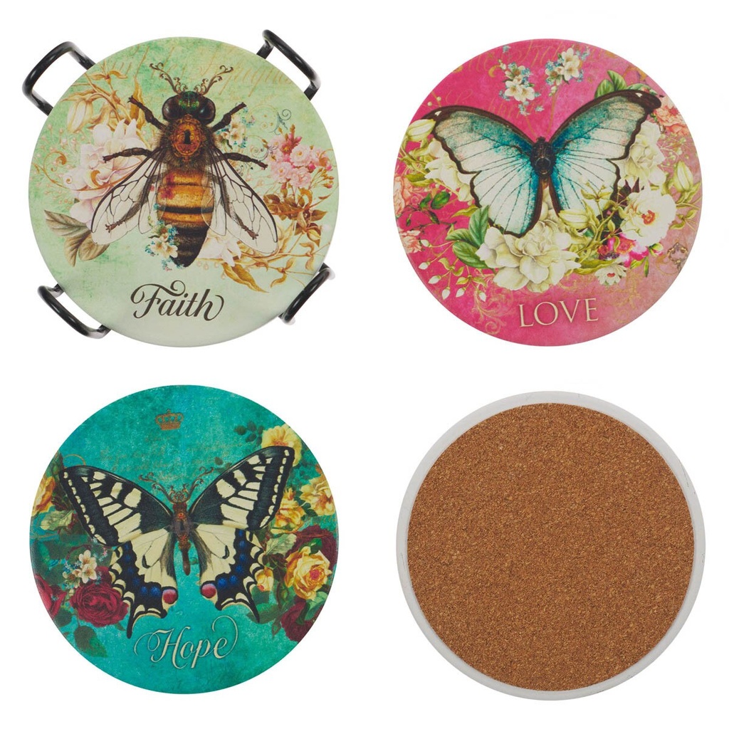 Coaster Set Secret Garden Ceramic 4/Set