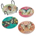 Coaster Set Secret Garden Ceramic 4/Set
