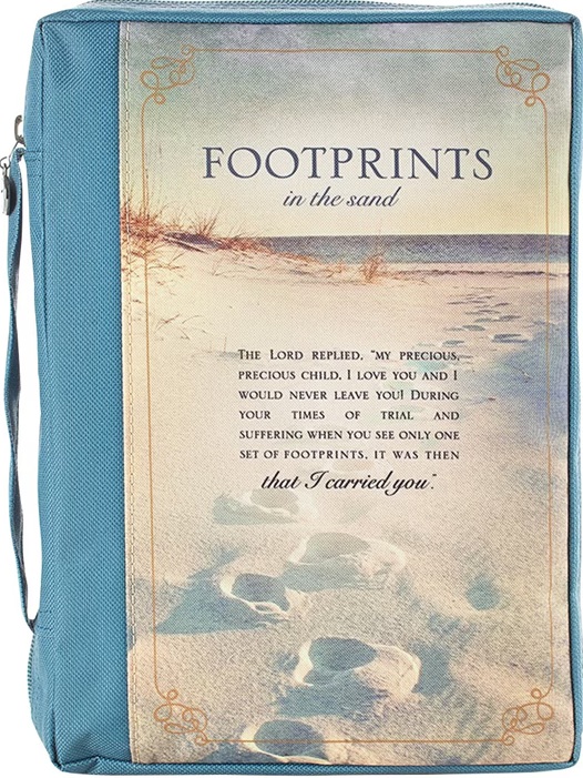 Bible Case Canvas Footprints Med