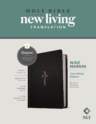 NLT Wide Margin Bible Filament Enabled Black Cross