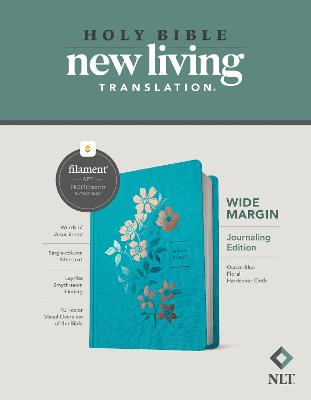 NLT Wide Margin Bible Filament Enabled Blue Floral