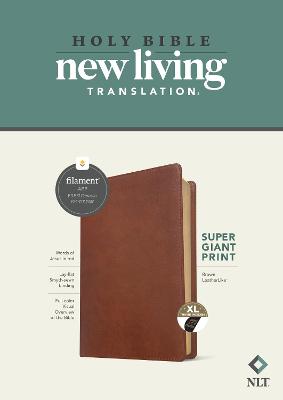 NLT Super Giant Print Bible Filament Brown Indexed
