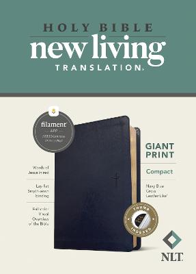 NLT Compact Giant Print Bible Filament Navy Indexed I/L