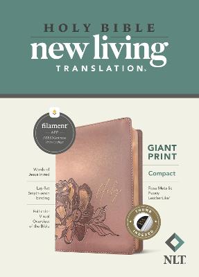 NLT Compact Giant Print Bible Filament Rose Indexed