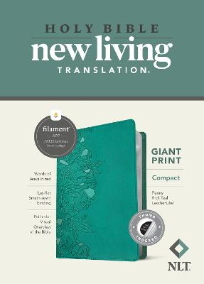 NLT Compact Giant Print Bible Filament Teal Indexed