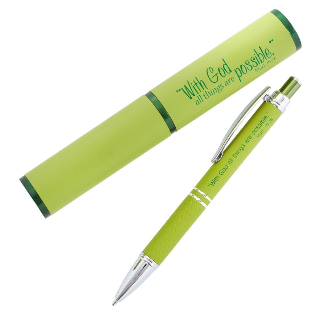 Pen & Case Set With God All Things Green