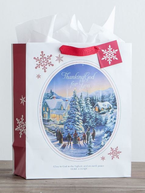 Gift Bag Christmas Thanking God Large
