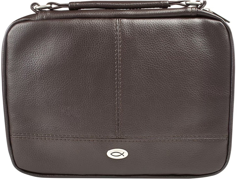 Bible Cover Brown Organiser Fish Small