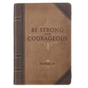 Journal W/Zipper Be Strong Josh 1:9 LuxLeather