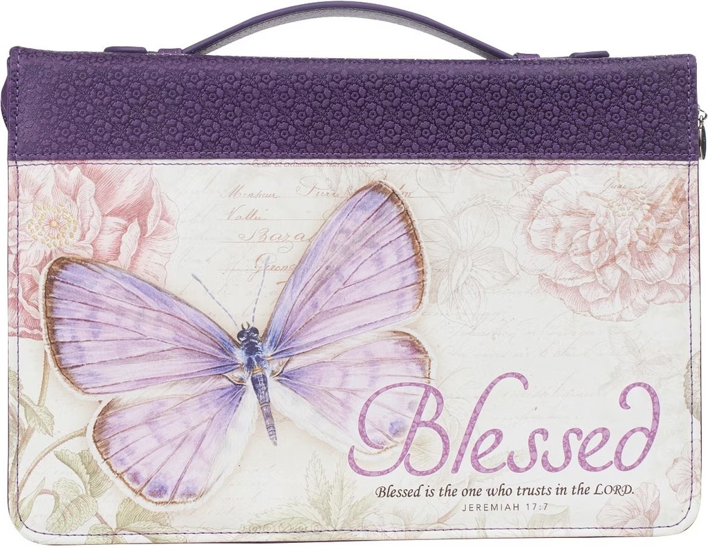 Bible Case Butterfly Blessed Purple Large