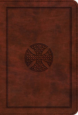 ESV Large Print Compact Bible Brown-Mosaic Cross