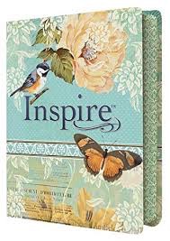 NLT Inspire Creative Journaling Bible Blue Cream I/L (OP)