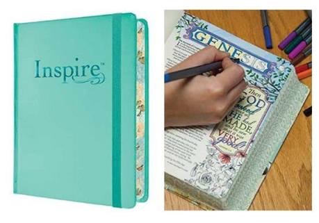 NLT Inspire Creative Journaling Bible Teal With Elastic H/c  (OP)