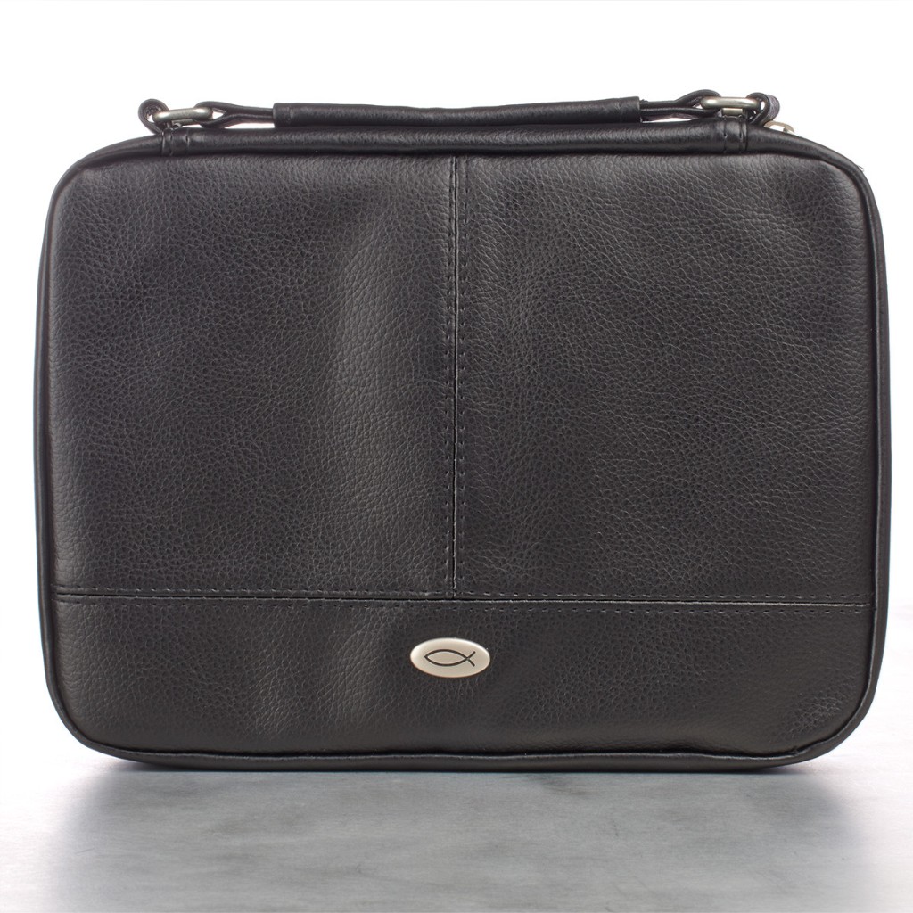 Bible Case Black Two-Fold Luxleath X-Lrg