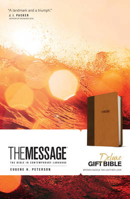 Message Deluxe Gift Bible Brown Tan Leatherlike