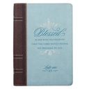 Journal Blessed Lk 1:45 Luxleather Brwn/Teal w/Zip