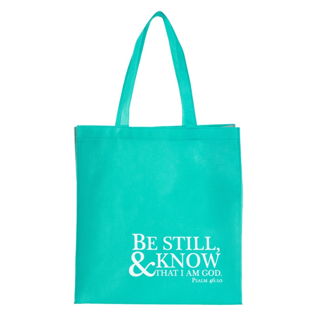 Tote Bag Be Still and Know Ps 46:10 Blue