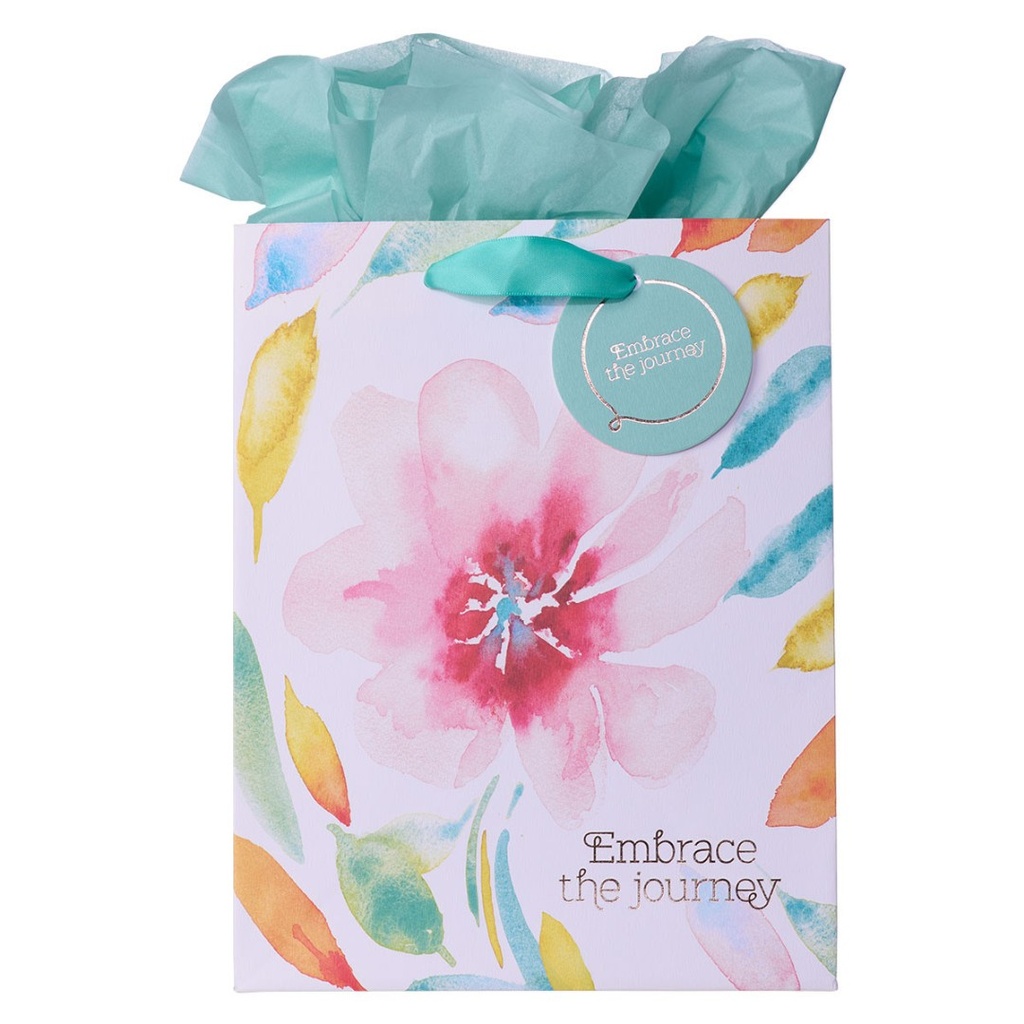 Gift Bag Medium Embrace The Journey Pink Daisies