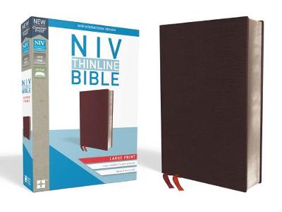 NIV Thinline Bible Large Print Burgundy Bonded Leather