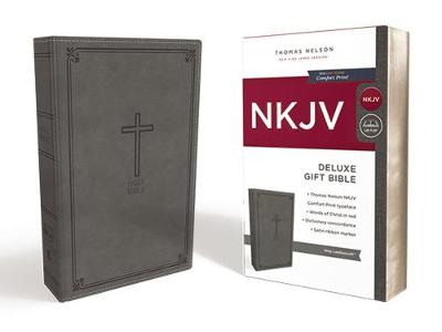 NKJV Deluxe Gift Bible Gray I/L