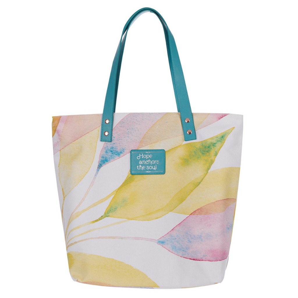 Tote Bag Hope Anchors The Soul Citrus Leaves Canvas