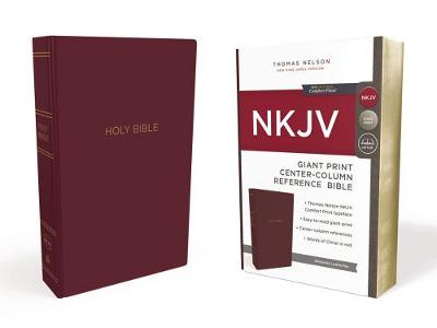 NKJV Reference Bible Giant Print Burgundy Leather-Look