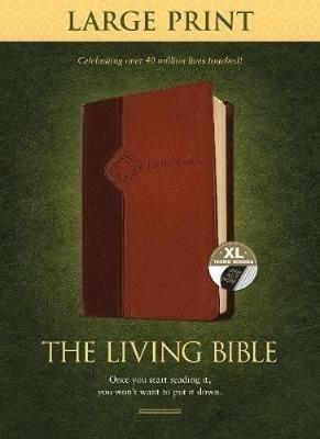 Living Bible Large Print Ed BrownTan Indexed IL