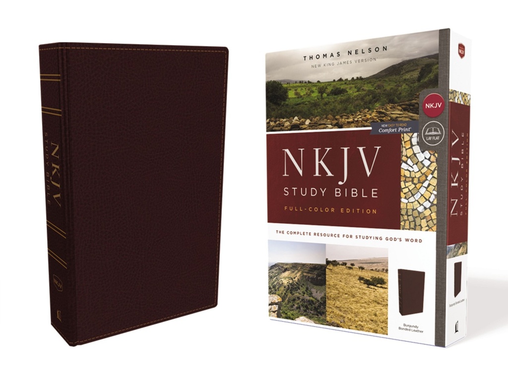 NKJV Study Bible Full-Colour Burgundy B/L